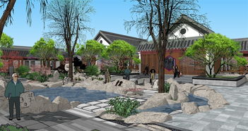 中式園林庭院景觀改造設計su模型