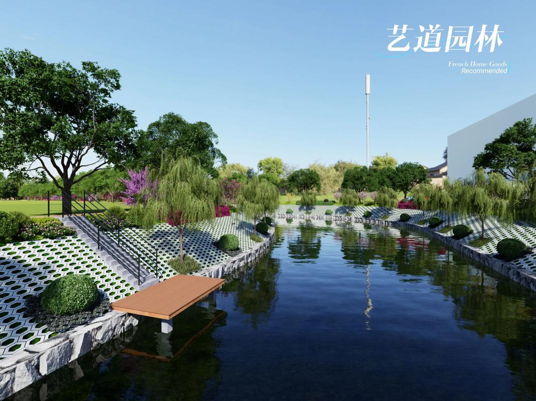 最近的工廠河岸綠化方案#庭院花園景觀設計 #園林景觀 #庭院